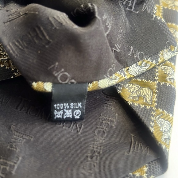 Jim Thompson Elephant 🐘 Inspired Silk Tie - Picture 7 of 7